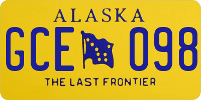 AK license plate GCE098