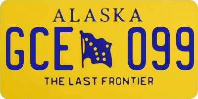 AK license plate GCE099