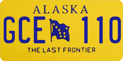 AK license plate GCE110