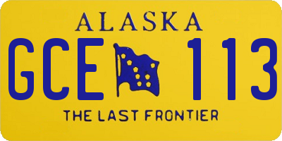 AK license plate GCE113