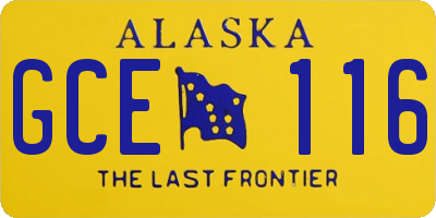 AK license plate GCE116