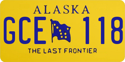 AK license plate GCE118