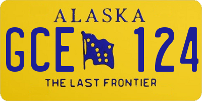 AK license plate GCE124