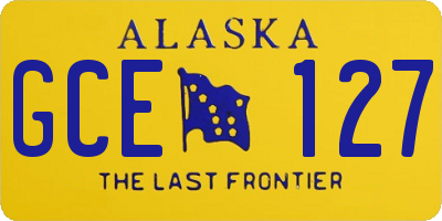 AK license plate GCE127