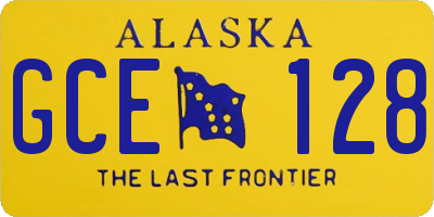 AK license plate GCE128
