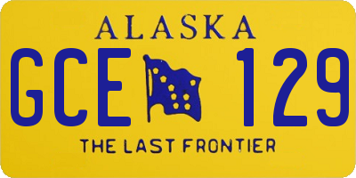 AK license plate GCE129