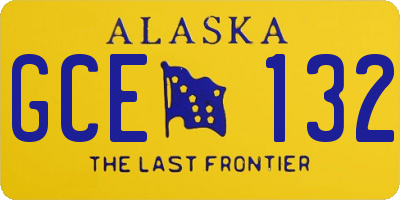 AK license plate GCE132