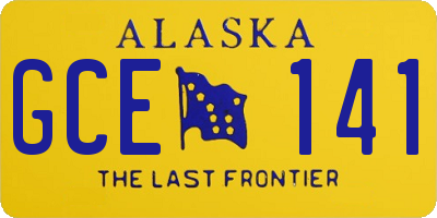 AK license plate GCE141