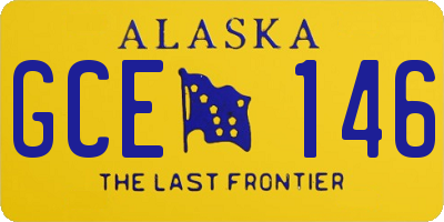 AK license plate GCE146