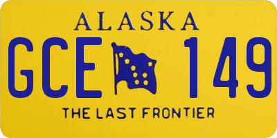 AK license plate GCE149