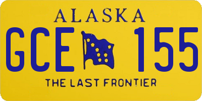 AK license plate GCE155