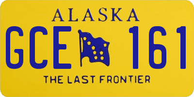 AK license plate GCE161