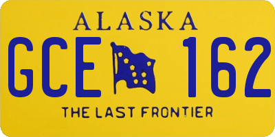 AK license plate GCE162