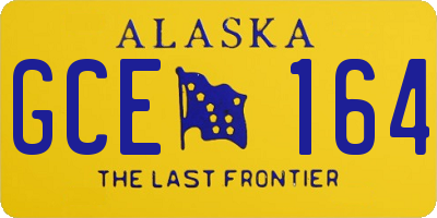 AK license plate GCE164