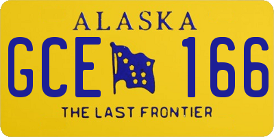 AK license plate GCE166