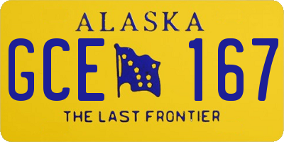 AK license plate GCE167