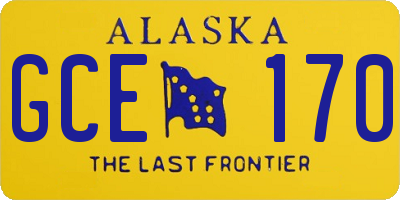 AK license plate GCE170