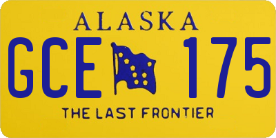 AK license plate GCE175