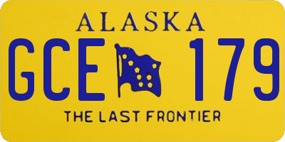 AK license plate GCE179