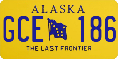 AK license plate GCE186