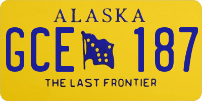 AK license plate GCE187