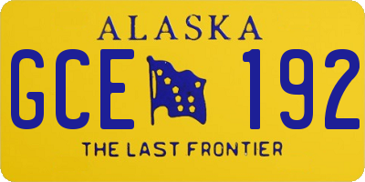AK license plate GCE192