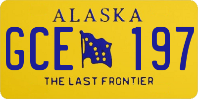 AK license plate GCE197