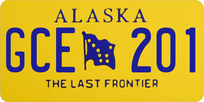 AK license plate GCE201