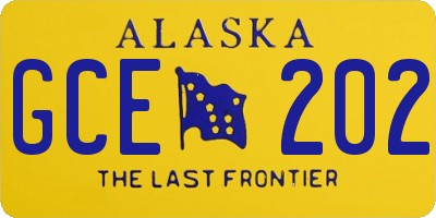 AK license plate GCE202