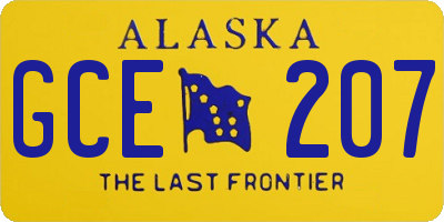 AK license plate GCE207