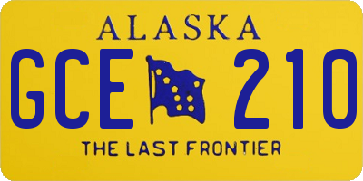 AK license plate GCE210