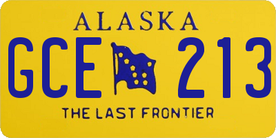 AK license plate GCE213