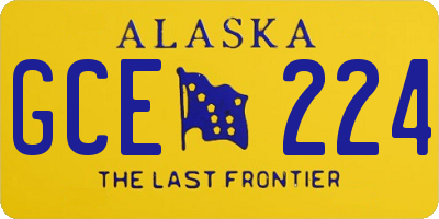 AK license plate GCE224
