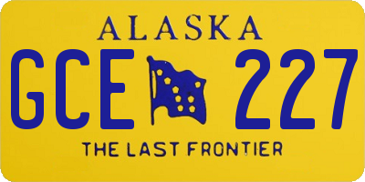 AK license plate GCE227