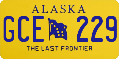 AK license plate GCE229