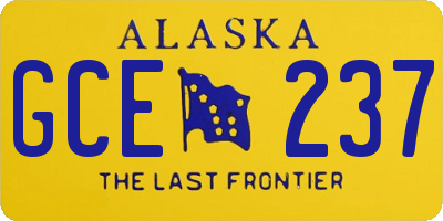 AK license plate GCE237