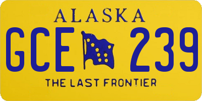 AK license plate GCE239