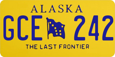 AK license plate GCE242