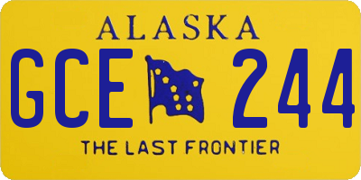 AK license plate GCE244