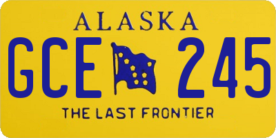 AK license plate GCE245