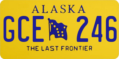 AK license plate GCE246