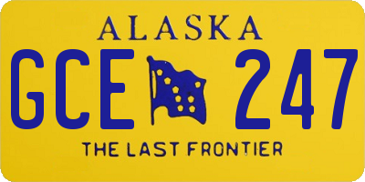 AK license plate GCE247