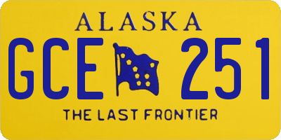 AK license plate GCE251