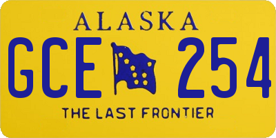 AK license plate GCE254
