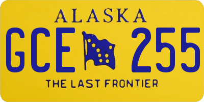 AK license plate GCE255