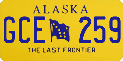 AK license plate GCE259