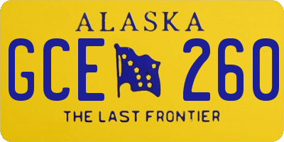 AK license plate GCE260
