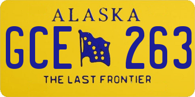 AK license plate GCE263