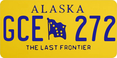 AK license plate GCE272