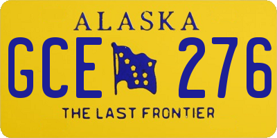 AK license plate GCE276